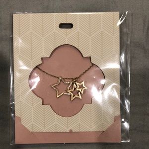 Star pendant necklace 3 stars gold colored